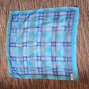 Symphony Blue and Turquoise Square Scarf 22 x 22 inches